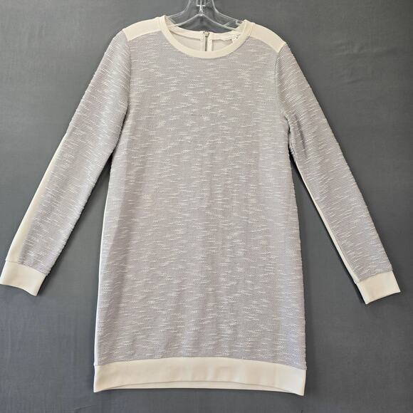 Victoria's Secret White Silver Mini Dress Metallic Knit Long Sleeve Women Size S - Picture 1 of 15